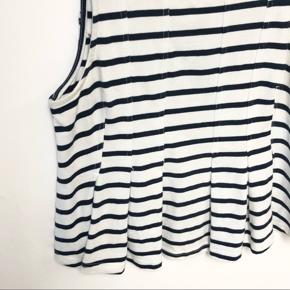 Anthropologie Postmark Stripe Peplum Pleated Tank - Picture 6 of 13